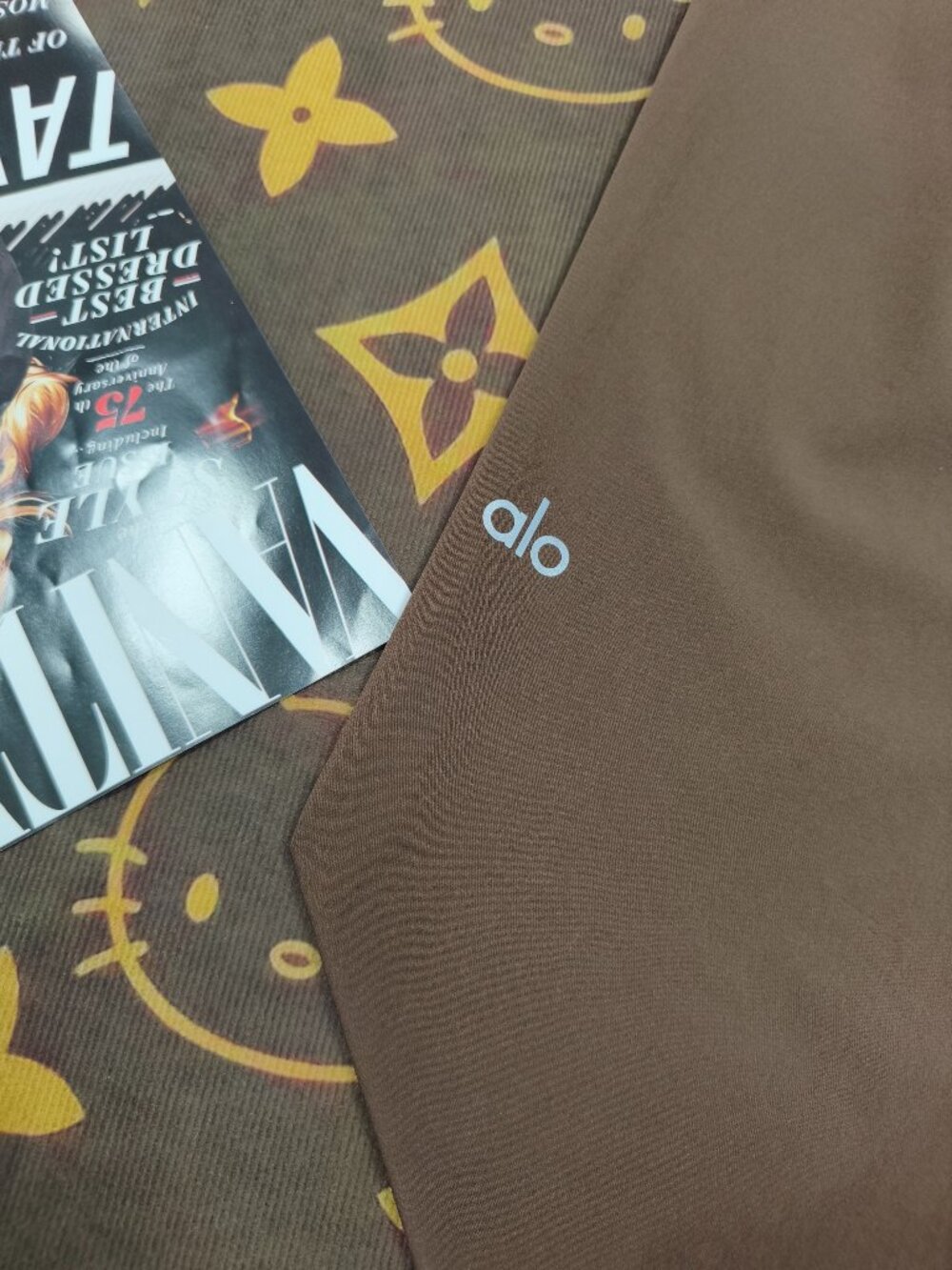 ALO Yoga Olive Brown Wide Leg Trousers - Picture 4 of 6